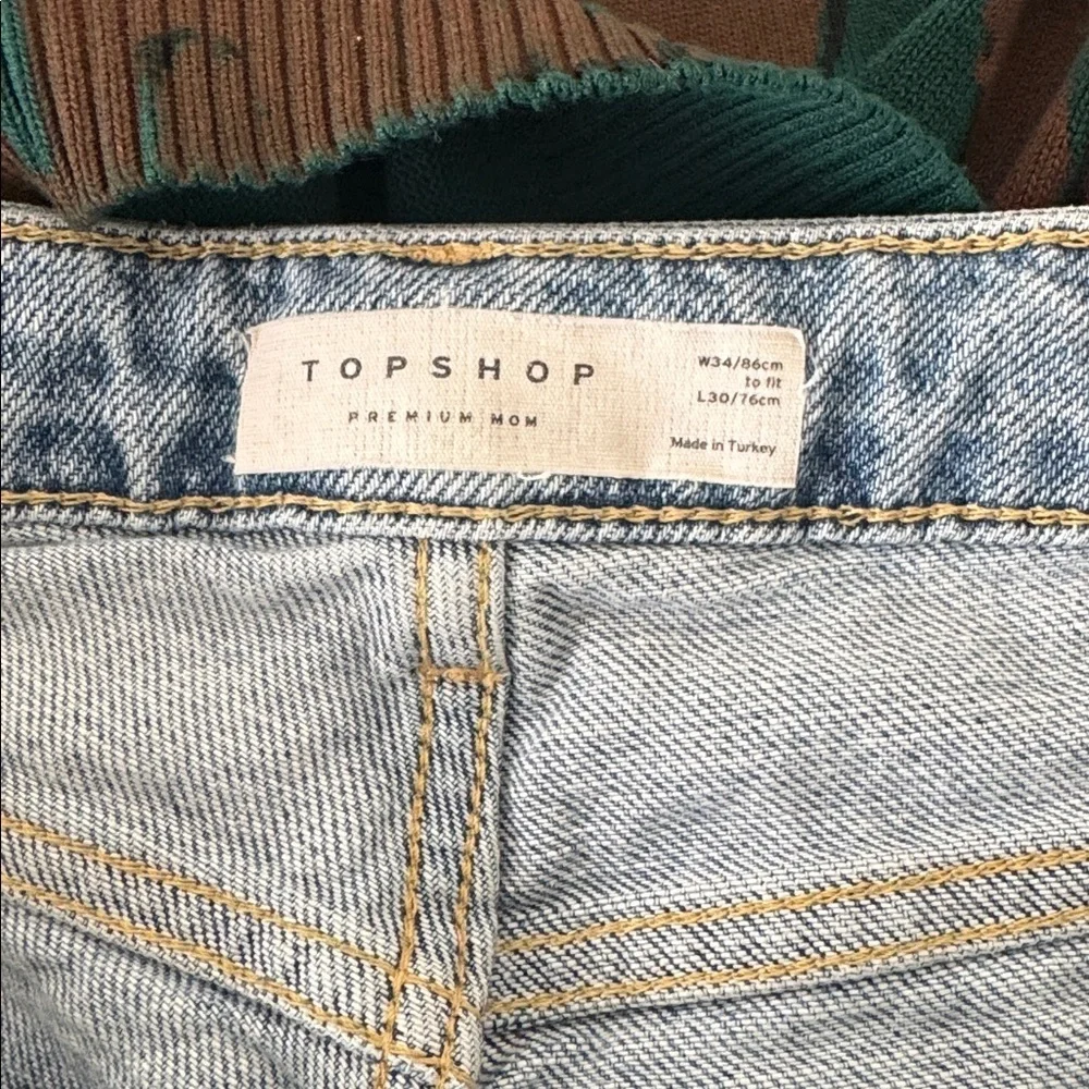 Topshop Moto Mom Jean High Rise Medium Wash size 14